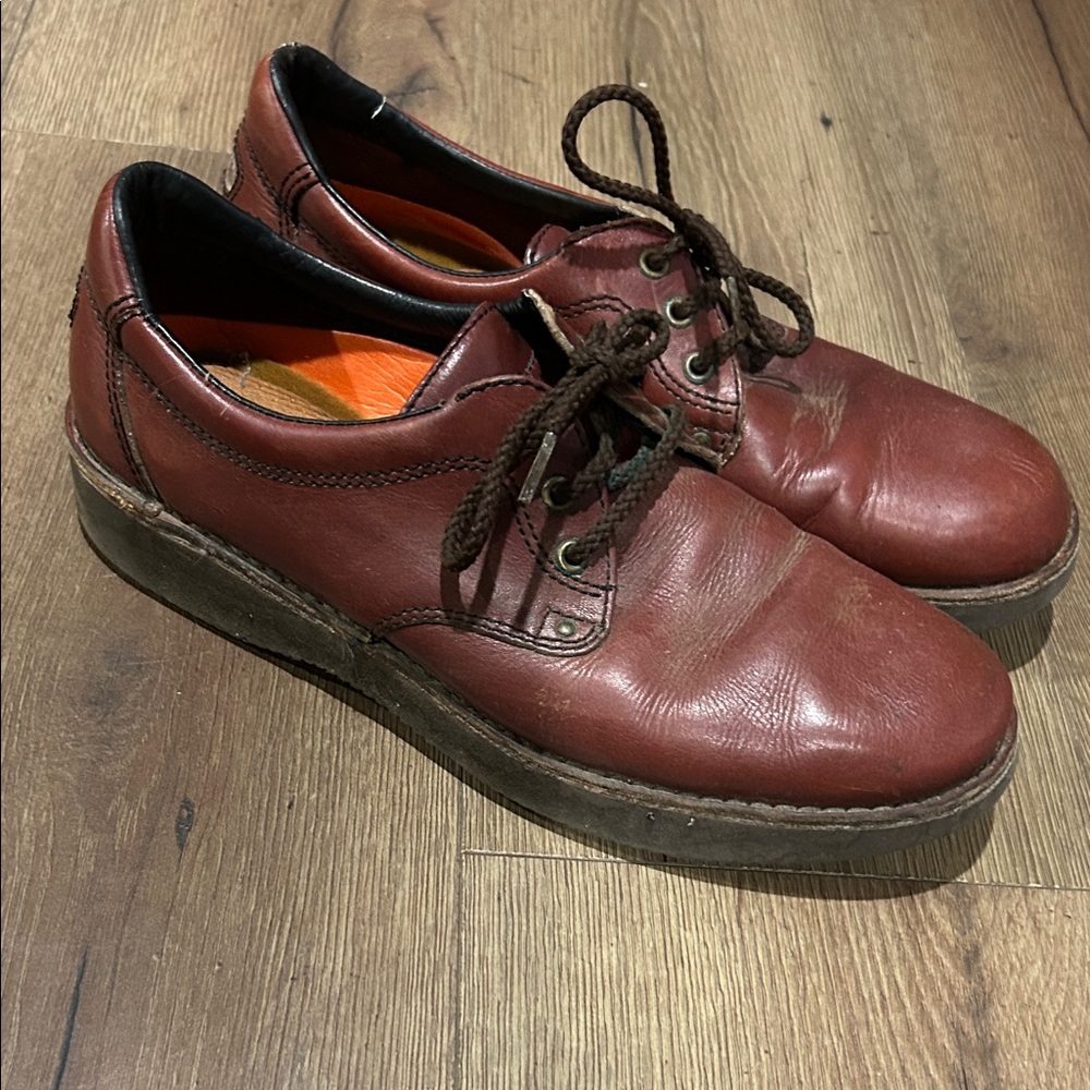 Rocsports VINTAGE Casual Leather Lace-Up Shoes in Burgundy ! Size 10